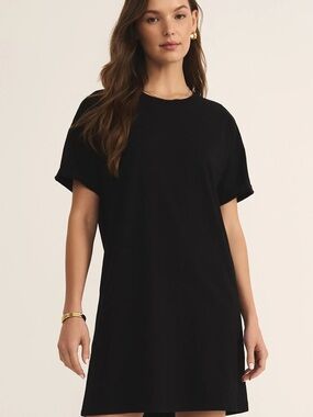 Z Supply Sway Black Mini T-Shirt Dress